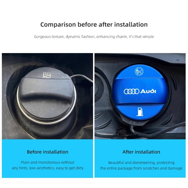 Car Sticker For Audi SLINE S3 TT Series Special Aluminum Alloy Fuel Tank Cap Refuel Box Trim Cover Auto Exterior Modification