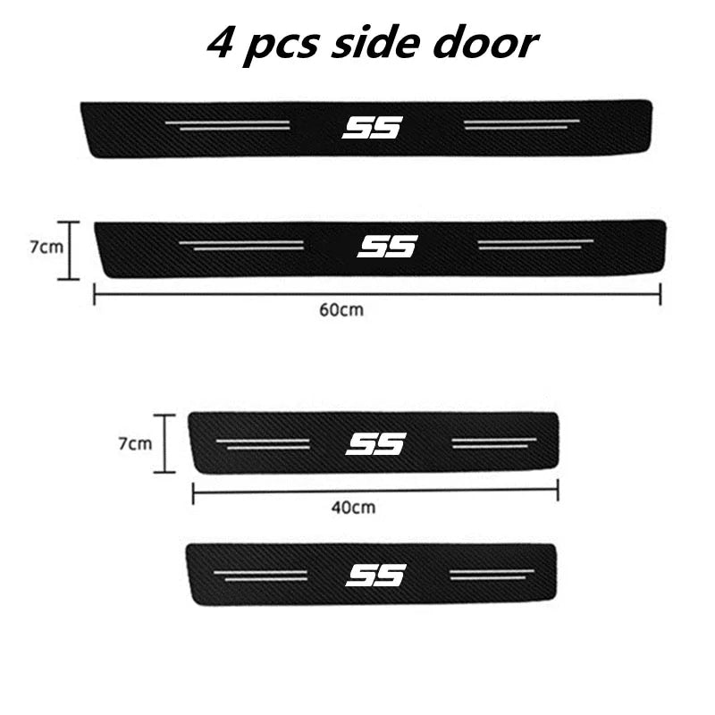 Carbon Fiber Car Stickers Door Sill Protector Bumper Protection Tape for Chevrolet SS Sport Cruze Camaro Captiva Aveo Lacetti