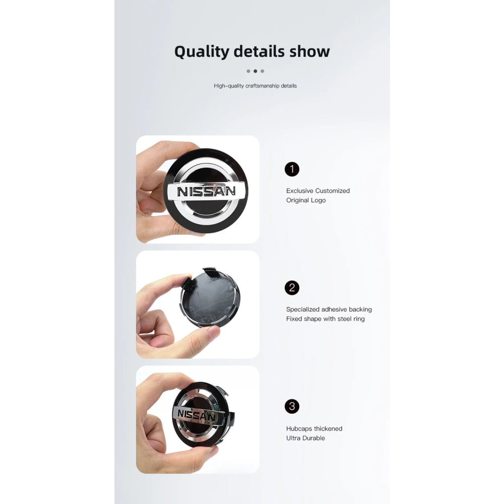 4Pcs 54/60mm Car Wheel Center Hub Caps Cover For Nissan Qashqai Juke Pulsar Sentra Altima Patrol Micra Replacement Accessorie