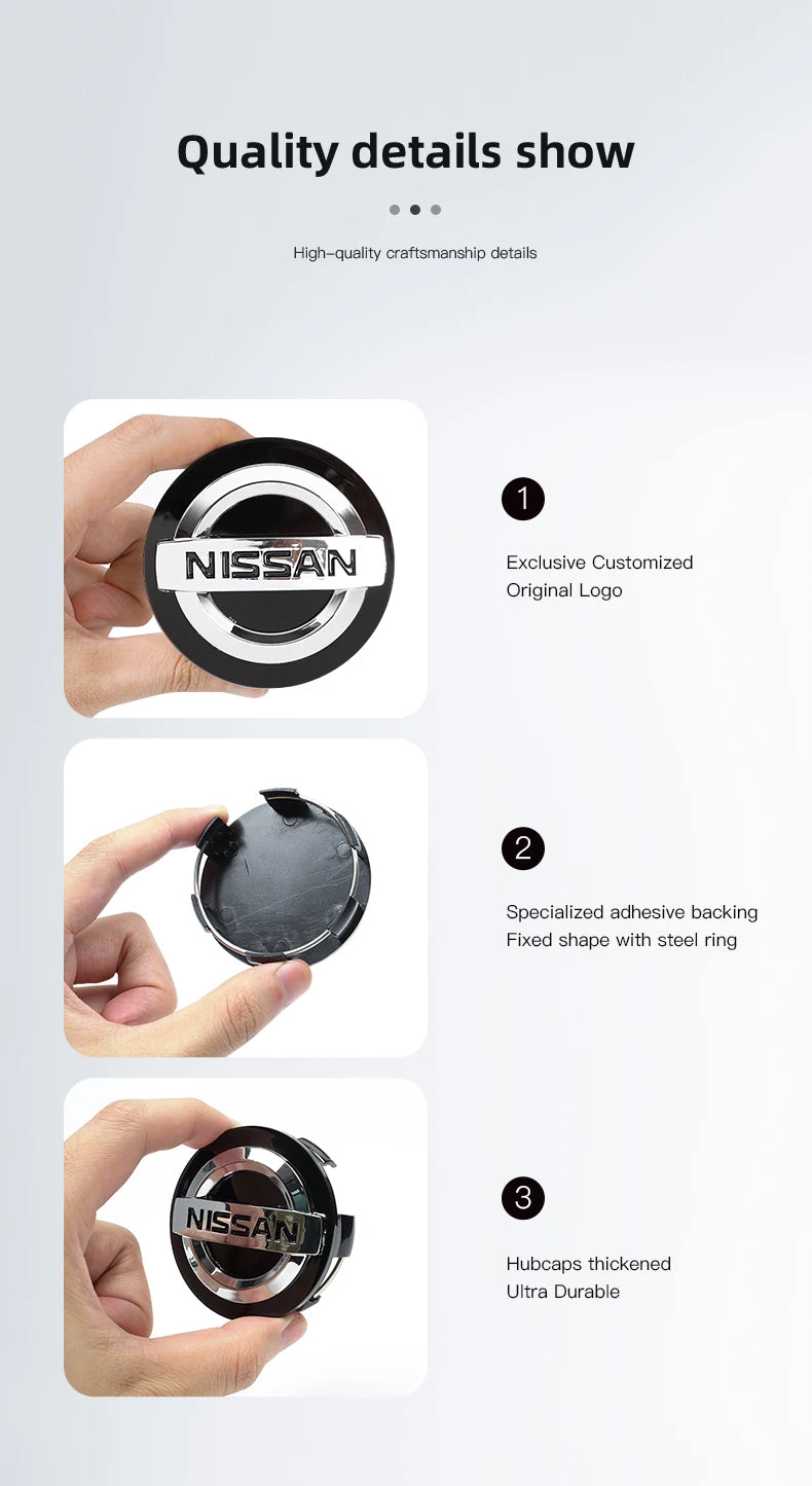 4Pcs 54/60mm Car Wheel Center Hub Caps Cover For Nissan Qashqai Juke Pulsar Sentra Altima Patrol Micra Replacement Accessorie