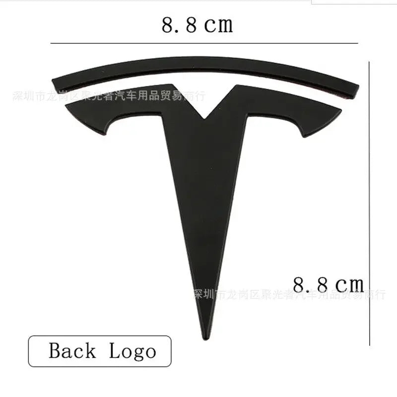 metal For Tesla- Car Front Emblem Rear Trunk Emblem Suitable for Model 3 Mode Y logo replacement rear and rear logos blackening