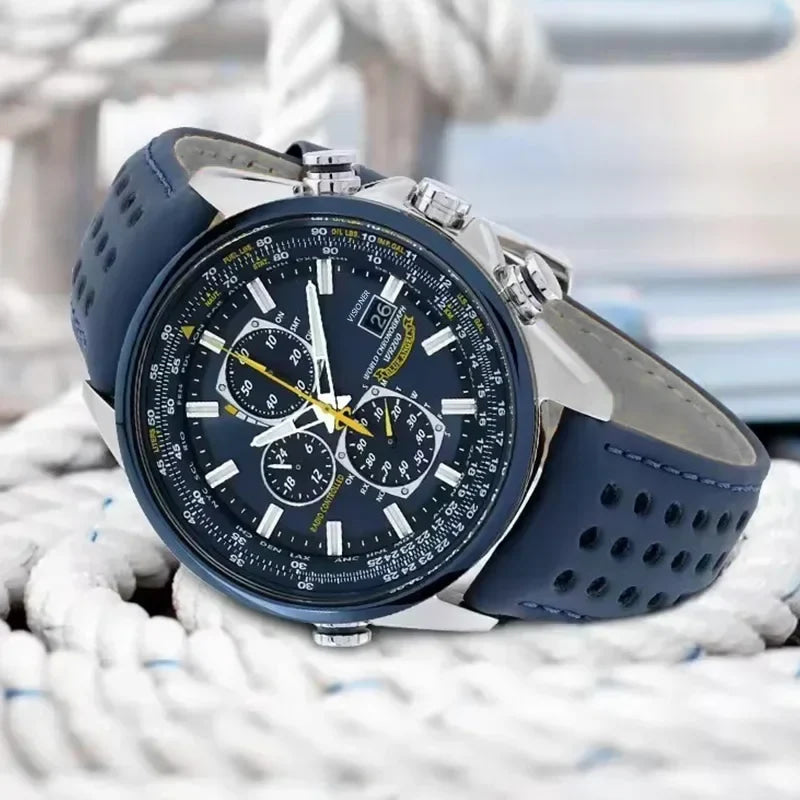 2026 High Quality Men's Quartz Watch Luxury Trend Luminous Multi-Function Chrono Stainless Automatic Watch Birthday Gifts
