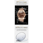 OLEVS Men's Watch Top Brand Luxury Wrist Watch For Men Fashion Rose Gold Stainless Steel Waterproof Watch Day Date Quartz Clock