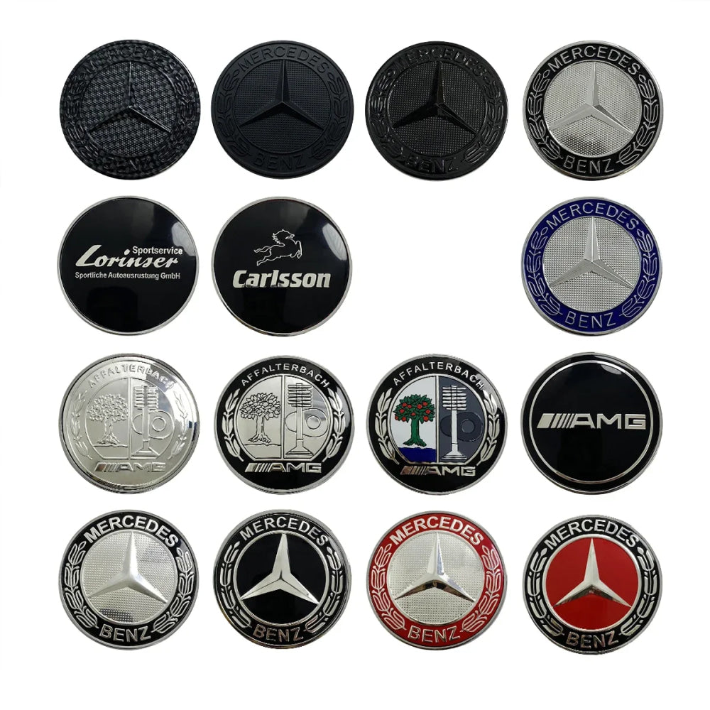 1pcs 56mm Car Aluminum Hood Emblem Front Badge Modification Accessories for Mercedes Benz C-Class E-Class W204 W205 W213 W214