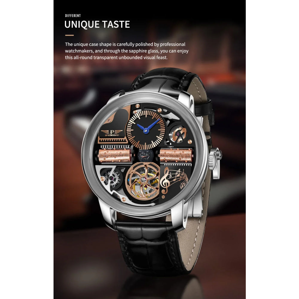 PINDU Watch New TOP Men Mechanical Watch Godfather Fashionable Classic Series 45.5MM Wristwatches Men M2791B