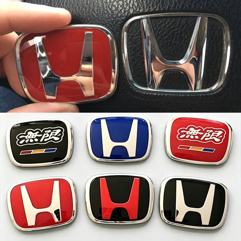 Honda Car Steering Wheel Logo Emblem H Badge Sticker for Honda Civic Accord CR-V Fit HRV Odyssey Vezel Auto Interior Accessories