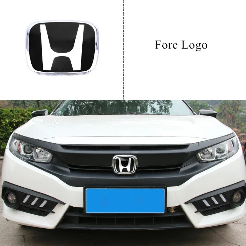 Car Logo Badge Front Grille Trunk Steering Wheel Decoration Accessories For Honda Fit GK5 HRV Vezel Accord Civic Cars Emblem