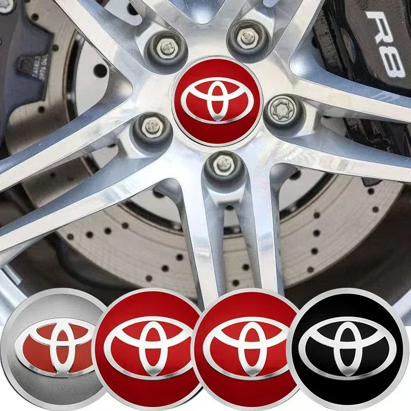 4pcs 56mm Car Styling Wheel Center Hub Caps Stickers Badge Emblem Decoration Decal For Toyota Corolla Auris Yaris CHR Rav4 Hilux