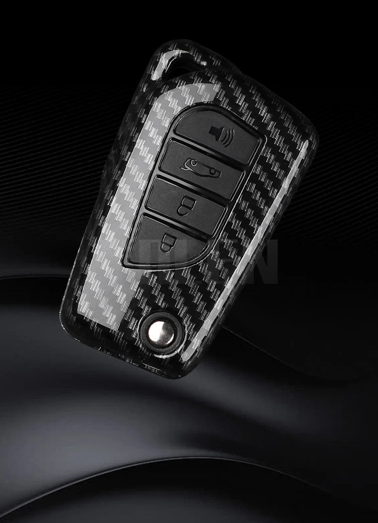 For Toyota Camry RAV4 Forturner Hilux Auris Corolla Avensis Verso Yaris Aygo Scion TC ABS Carbon Fiber Style Car Key Case Cover