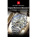 POEDAGAR Luxury Men Wristwatch Hollow Tourbillon Luminous Date Week Man Clock Automatic Mechanical Stainless Steel Men's Watches