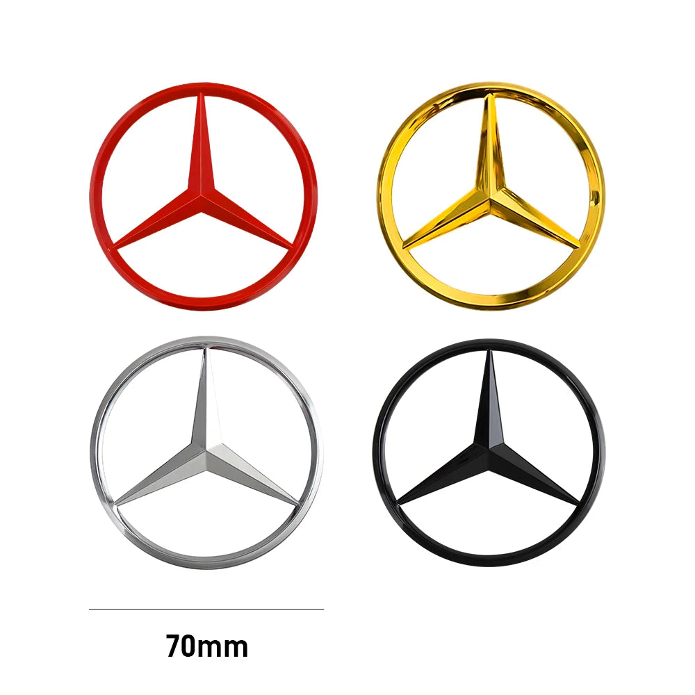 1PCS 70mm Metal Car Engine Emblem Hood Decoration Stickers Accessories for Mercedes Benz AMG W204 W205 W211 CLS CLA Smart Fortwo