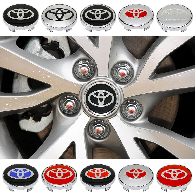 4Pcs Car Wheel Center Hub Caps Emblem Badge Rim Dust Cover For Toyota Corolla Camry Highlander Yaris Prius CHR Auto Accessories