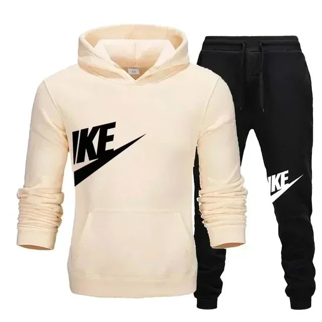 Men's casual sports suit, fashion new men's and women's sports hoodie + pants 2 sets, autumn and winter warm sportswear suit
