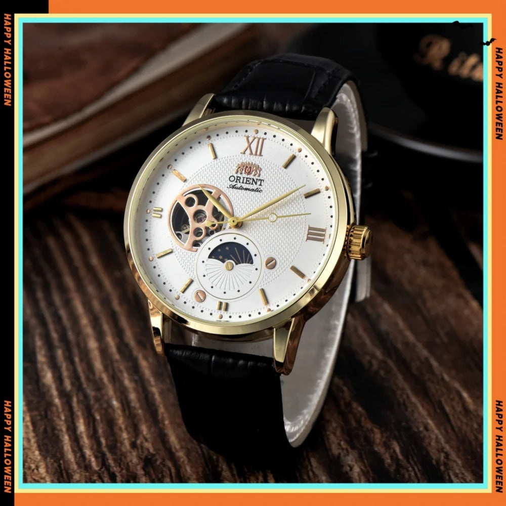 Mechanical Unisex Automatic World Time Full Function Leather Strap Water Resistant Shockproof Star Orient Series