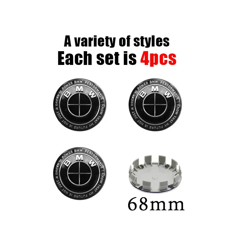 4Pc 68mm 56mm Car Rim Cover Wheel Hub Center Caps Badge Emblem Accessories For BMW E90 E60 F18 E46 F30 F20 M2 M5 M3 E87 M4 X3 X5