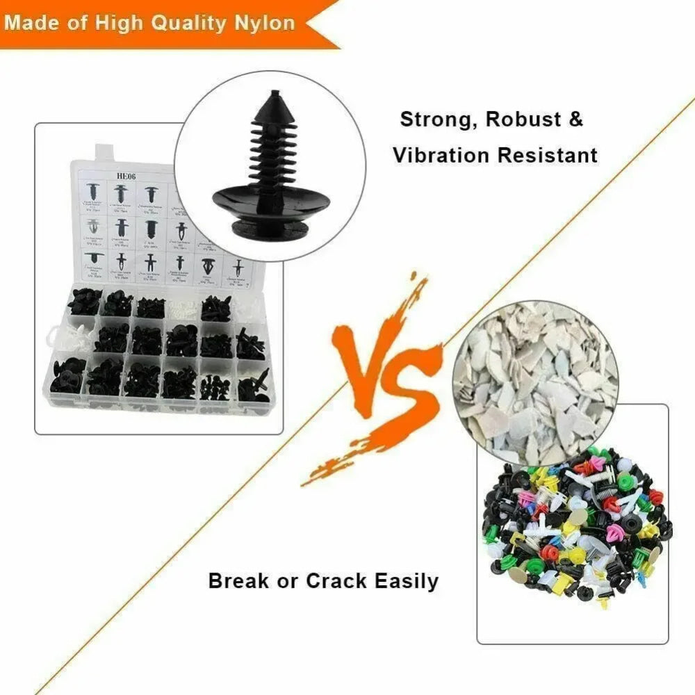750 Pcs Car Retainer Clips Auto Fasteners Push Trim Clips Pin Rivet Bumper Kit Accessories