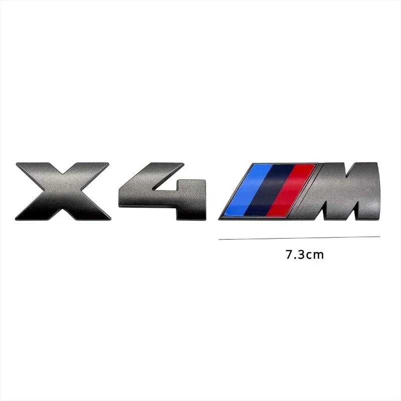 1PCS Grey Car Trunk Badge Sticker For BMW X1M X2M X3M X4M F25 F26 G01 G02 X5M G05 X6M F15 F16 E70 E71 X7M X8 M