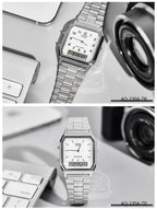 Casio Men's Watch Dual Display Screen Retro Style Personalized Dial Design Quartz Movement Water Resistant AQ-230A-