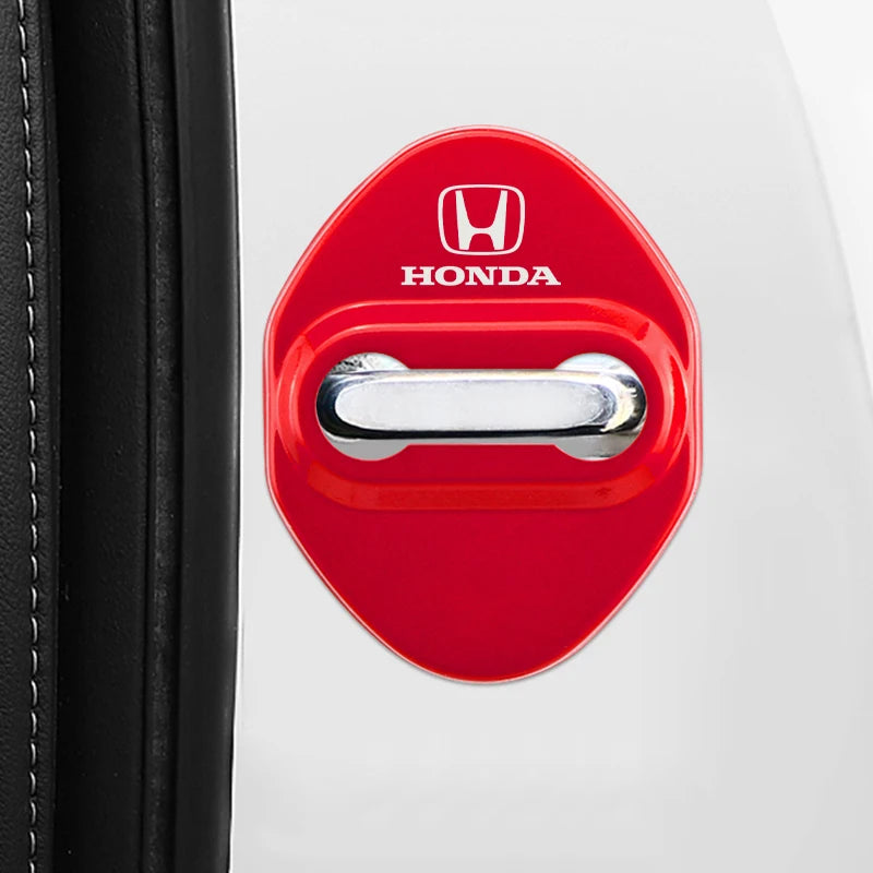 Stickers 4Pcs Car Door Lock Cover Stainless Steel Protector Cap For Honda Odyssey Spirior CR-V Civic HR-V City Accord