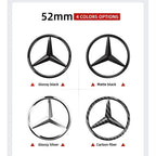 Emblema de logotipo para volante de coche de 52 mm y 57 mm, accesorios de estilo ABS para Mercedes Benz Serie C, E, S, CLA, CLS,