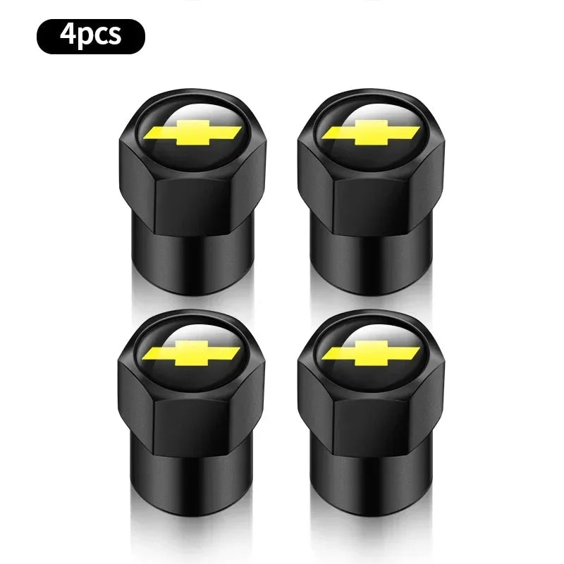 Chevrolet Car Tire Valve Stem Cap, Tire Valve Stem Cover,Universal Car Tire Valve Cap, Tyre Repair & Fitting Tool For Car, SUV