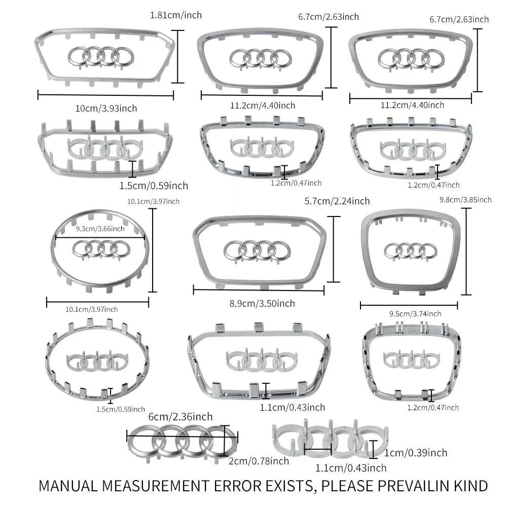 Car Styling Steering Wheel Center Logo Covers Trim Accessorie Fit  AUDI A6L Q7 Q3 Q5 A7 A5 A3 A4L A8L A8 Q5L Q8 A7 Q6 E-TRON SQ5