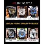 Reef Tiger 316L Stainless Steel Wine Barrel Automatic Watch Fashion Mulitfunction Tourbillon Mechanical Watches for Men RGA3069