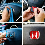 Honda Car Steering Wheel Logo Emblem H Badge Sticker for Honda Civic Accord CR-V Fit HRV Odyssey Vezel Auto Interior Accessories
