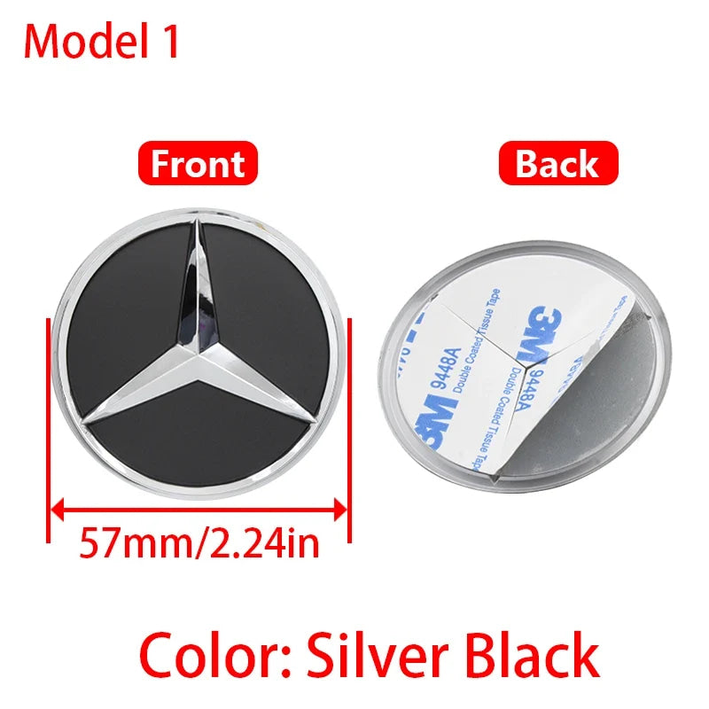 1Pc 52mm 57mm Car Steering Wheel Center Emblem Stickers For Mercedes Benz AMG W203 W206 W205 W211 W212 W210 W201 Badge Accessory