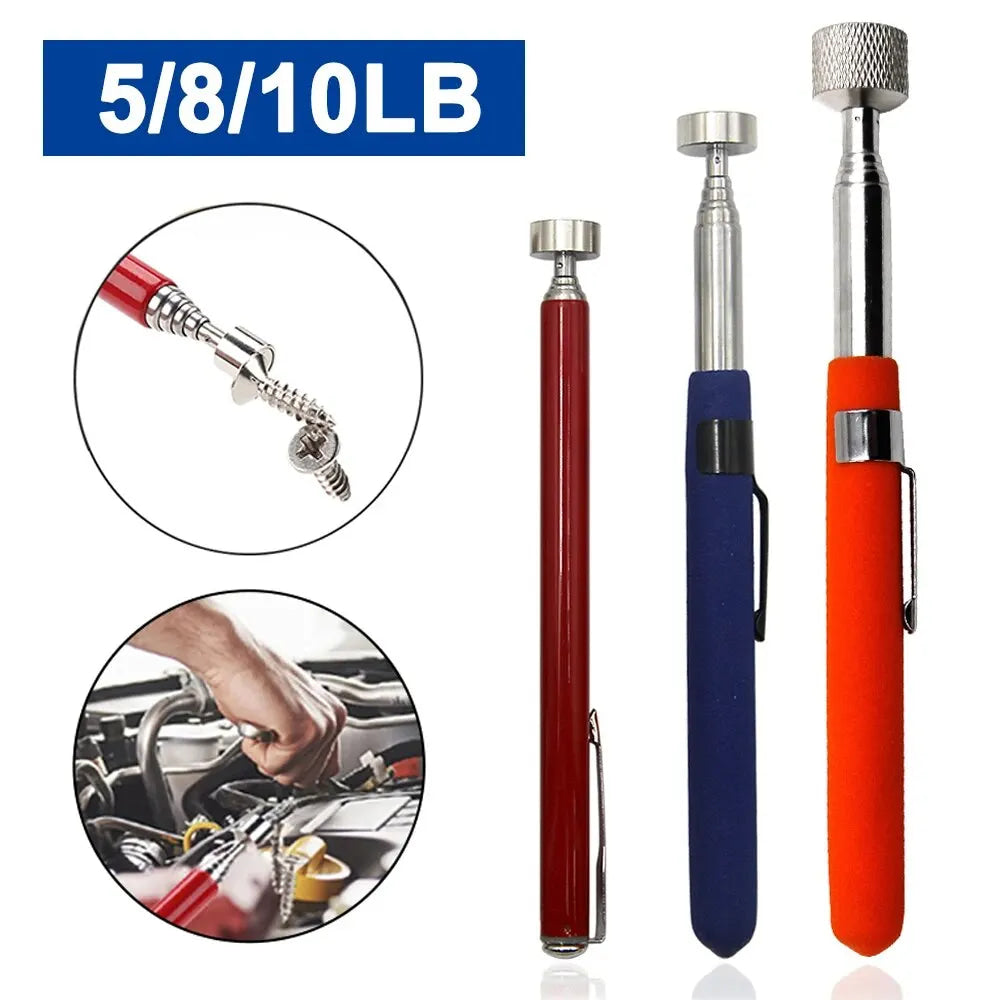 Varilla de hierro de succión retráctil magnética, Extractor multifuncional portátil, Clip de bolígrafo, herramientas de reparación automotriz