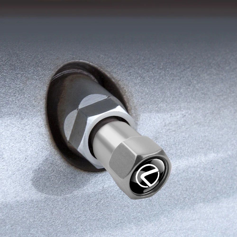 4Pcs Car Wheel Tire Air Valve Caps Stem Covers Exterior Accessories For Lexus LS LC IS350 ES300h ES300 IS250 IS220d NX350h RX LX