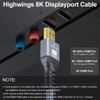 8K HDMI-Compatible Cable 4K@120Hz 8K@60Hz HDMI 2.1 Cable 48Gbps Adapter For RTX 3080 eARC HDR Video Cable PC Laptop TV box PS5