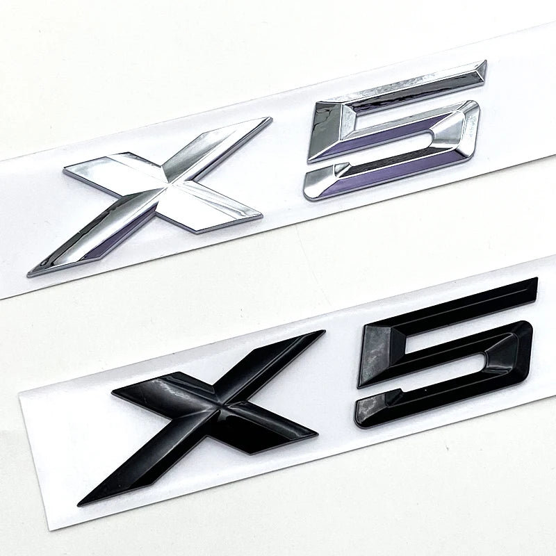 For BMW X 5 E70 ‎E53 ‎F15 X5 Letter Trunk Emblem Rear Badge Decal Sticker Black Brand New And High Quality