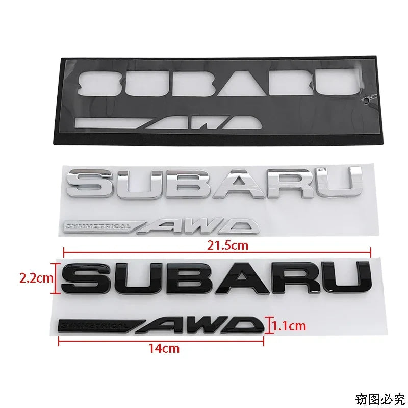 21.5X2.2CM ABS 2025 for Subaru SYMMETRICAL AWD Car Rear Trunk Letters Emblem Stickers STI XV WRC WRX BRZ FORESTER IMPREZA LEGACY