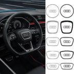 Audi Automobile Steering Wheel Logo Bright Frame Strip Electroplated Sticker Emblem For A3 A4 B8 8P B9 8V A5 A6 C7 A7 Q3 Q5 Q7