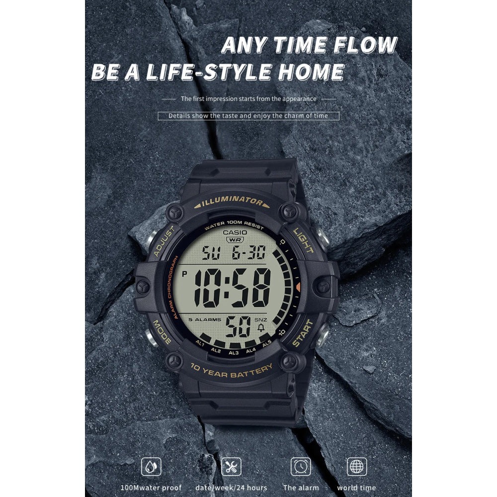 Casio Men's Large Dial Multi-Function Electronic Watch Simple Clear Display AE-1500WHX-1A/3A