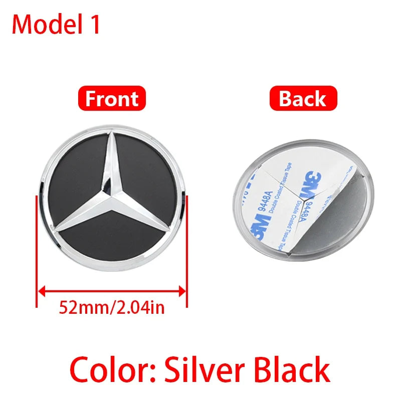 1Pc 52mm 57mm Car Steering Wheel Center Emblem Stickers For Mercedes Benz AMG W203 W206 W205 W211 W212 W210 W201 Badge Accessory