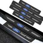 4PCS For Ford Focus Fiesta Kuga Mondeo SMax Edge Ranger Silicone Car Door Sill Threshold Anti-scratch Protective Strap Sticker