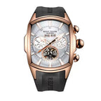 Reef Tiger 316L Stainless Steel Wine Barrel Automatic Watch Fashion Mulitfunction Tourbillon Mechanical Watches for Men RGA3069