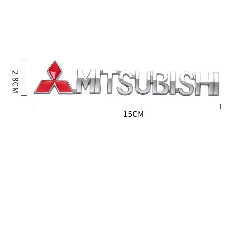 For Mitsubishi Outlander Eclipse Pajero Lancer EVO ASX Triton Attrage Ralliart Delica Car Metal Logo Badge Emblem Sticker