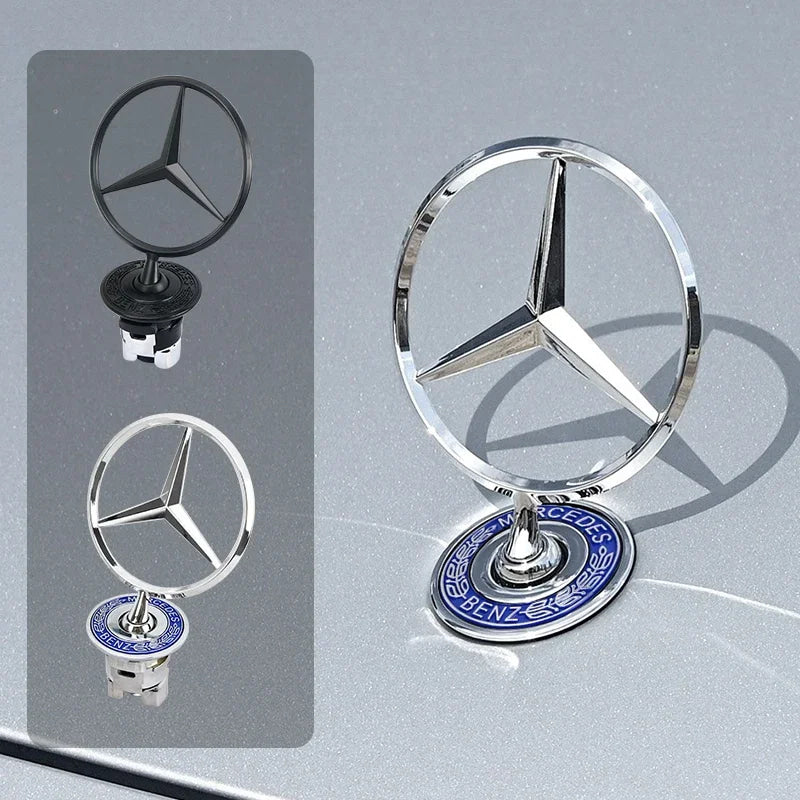 Car Bonnet Label Badge 3D Star Zinc Alloy Car Front Hood Emblem Mercedes Benz  W203 W204 W205 W206 W212 W213 W222 W223 E300