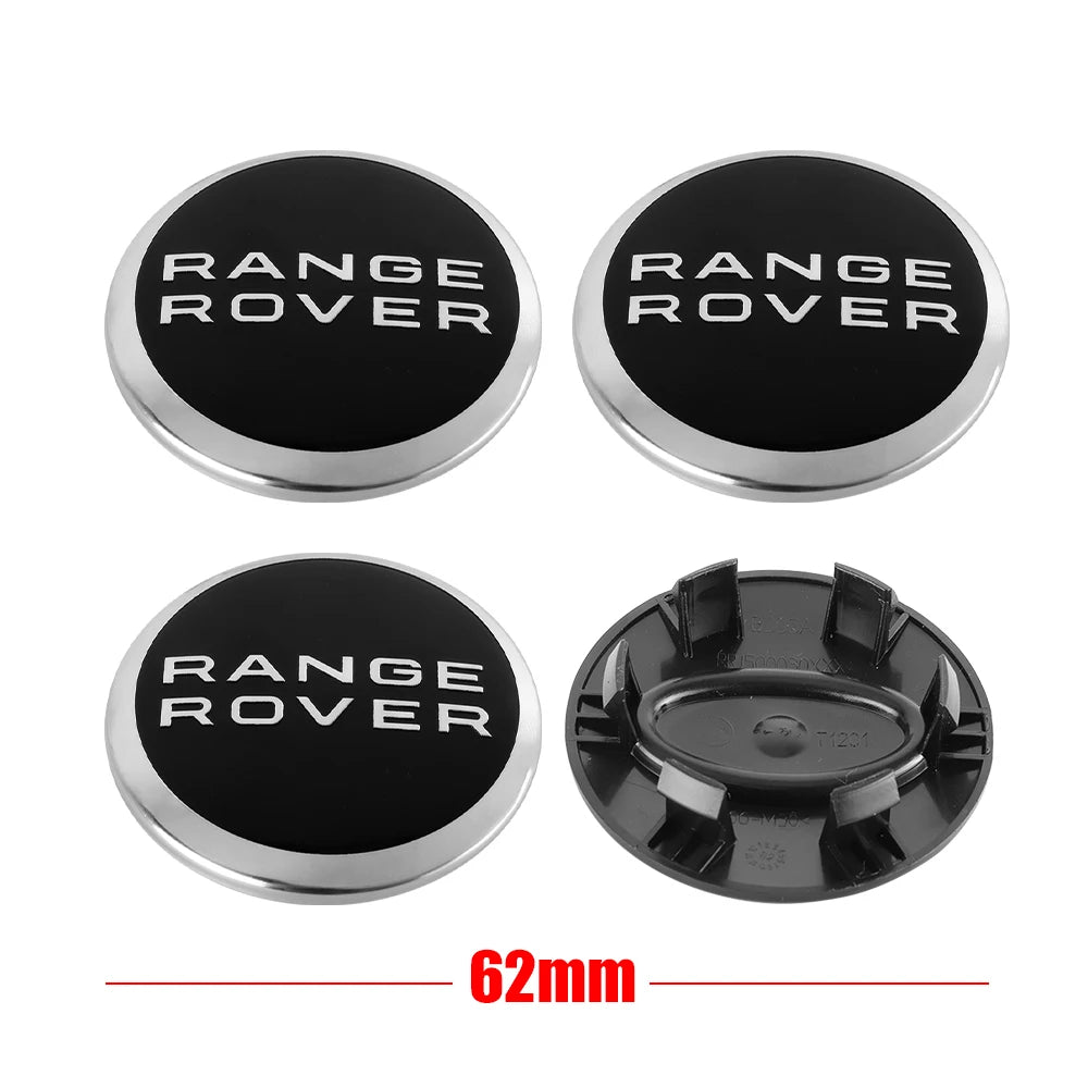 4pcs 62mm Car Styling Car Wheel Center Hub Cap Covers Badge For Landrover SVR Discovery Velar Evoque Range Rover L322 L405 L320