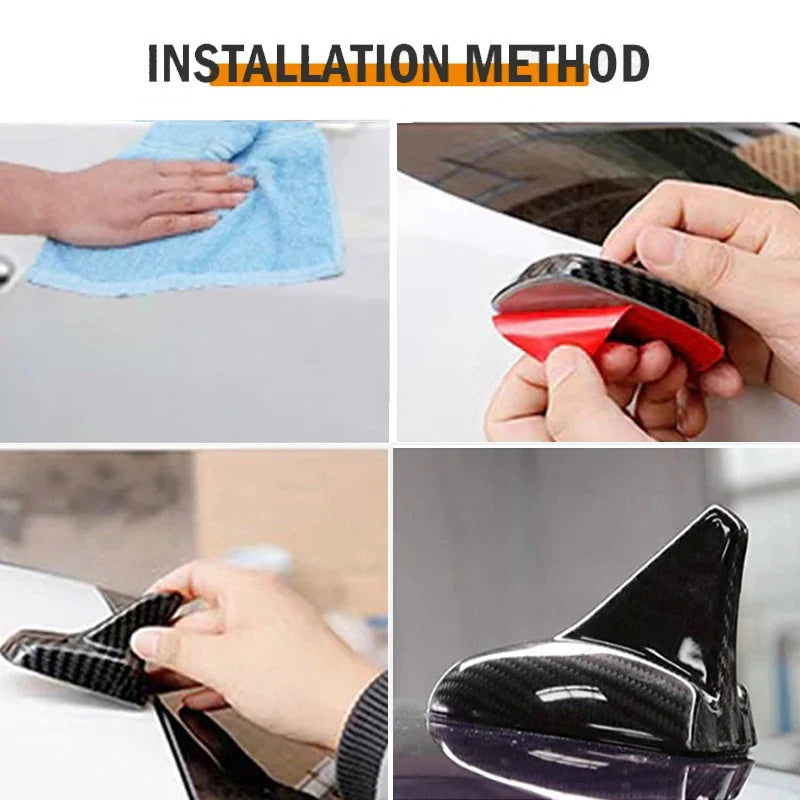 1pcs Shark Car Antenna fin Carbon Look Universal Decorative Sticker Part Non Functional Simulation Car Roof Top Mount Shark Fin