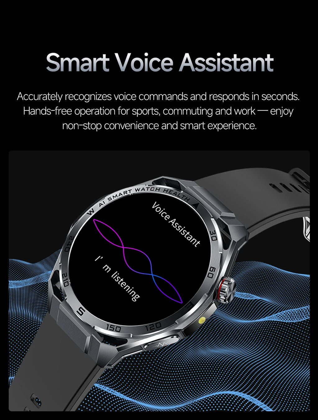 2026 New ECG AI Health Smartwatch for Men 1.53"AMOLED BP/Heart Rate Monitor BT Call IP68 Waterproof Smart Watch for Android IOS