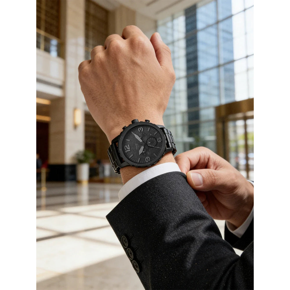 FOSSIL Men's Watch Original JR1401 Black Stainless Steel Chronograph Luxury Sport Quartz Wristwatch Relogio Masculino Reloj Homb