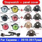Car Stopwatch Panel Cover For Porsche Cayenne 958 chrono watch Interior Center Dashboard Clock Compass Modification Accessories