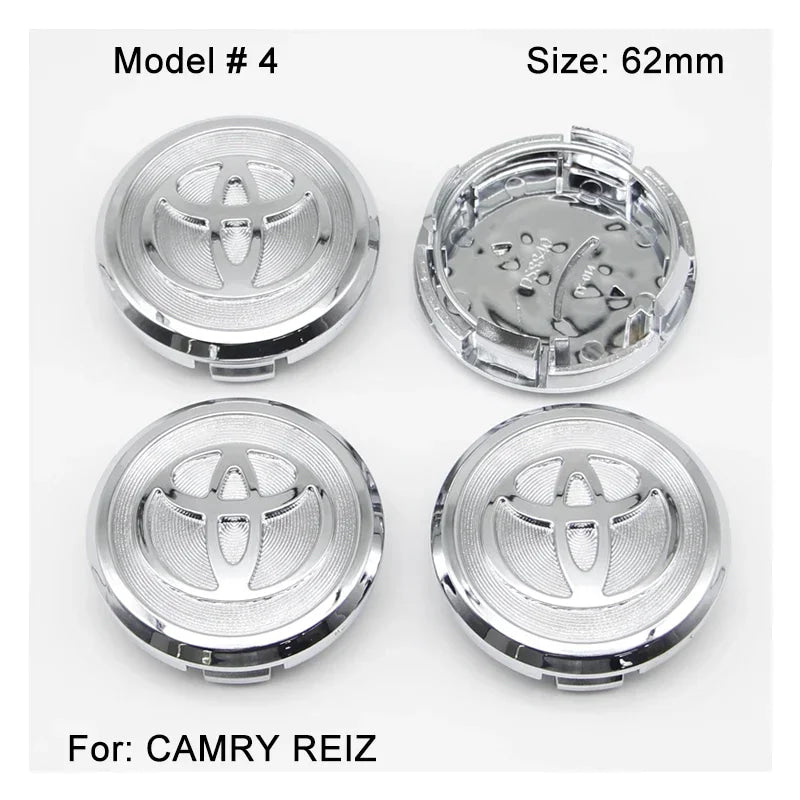 4Pcs 57/62mm Car Wheel Center Hub Cap Rim Cover For Toyota Corolla RAV4 LEVIN Yaris C-HR Camry Prius Prado  Car Auto Accessories