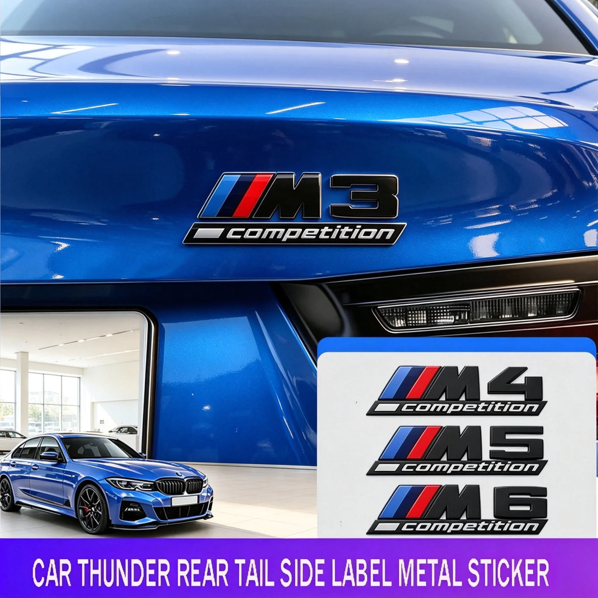 3D Metal Thunder Rear Tail Side Label Sticker Accessories For BMW X1 X2 X3 X4 X5 X6 X7 iX3 E46 E70 E90 F07 F10 F20