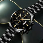 Reloj de pulsera de cuarzo con calendario de lujo de acero inoxidable a la moda para hombre, relojes de negocios para hombre, reloj Montre Homme