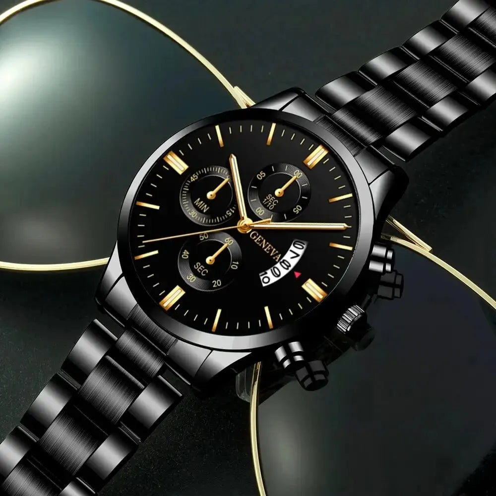 Reloj de pulsera de cuarzo con calendario de lujo de acero inoxidable a la moda para hombre, relojes de negocios para hombre, reloj Montre Homme